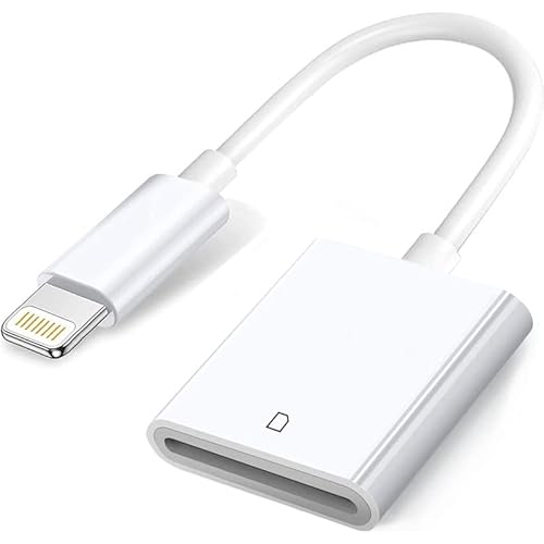 Adaptador Lector de Tarjeta SD Memoria Camara Compatible con iPhone/iPad Conector Lightning 8 Pines