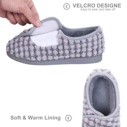 Image of Git-up Women Soft wide Slippers Memory Foam Closed Toed Diabetic Arthritis Edema House Slippers
