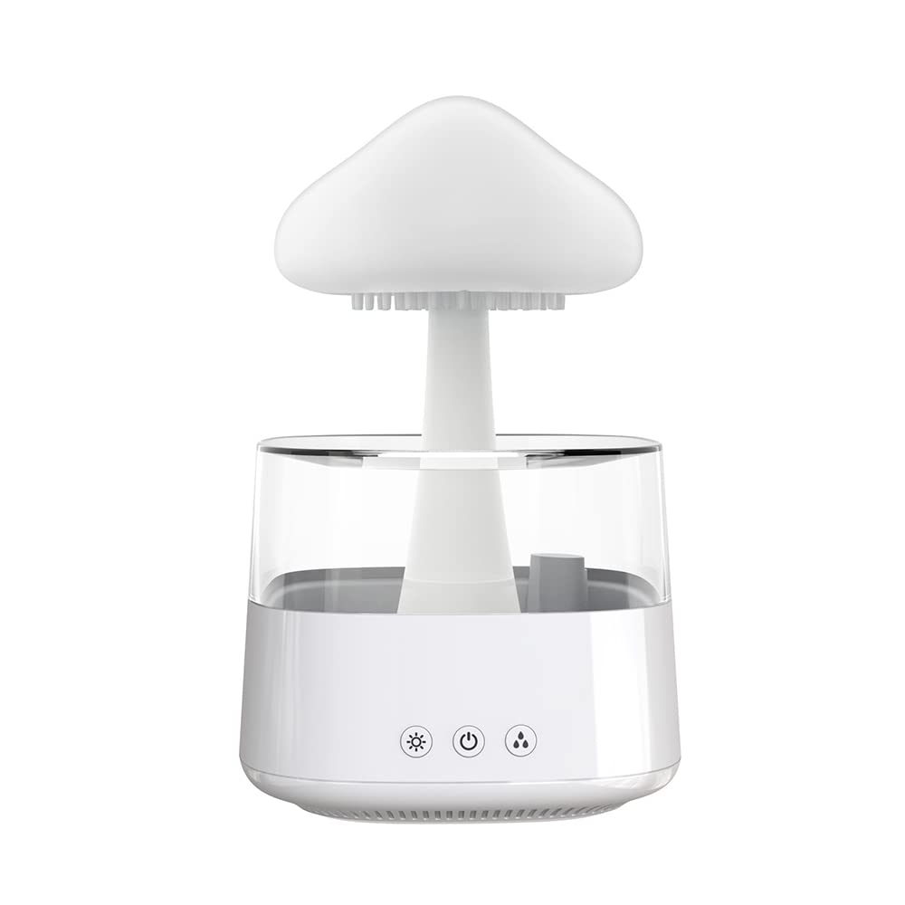 Rain Cloud Humidifier Water Drip, Mushroom Diffuser, Cloud Humidifier Rain Drop, Rain Sounds for Sleeping, Rain Cloud Diffuser