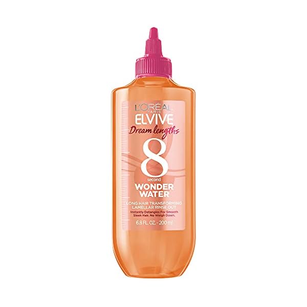 L'Oreal Paris Elvive Dream Lengths 8 Second Wonder Water Rinse, Detangling Lamellar Treatment for Long Hair, 6.8 Ounce