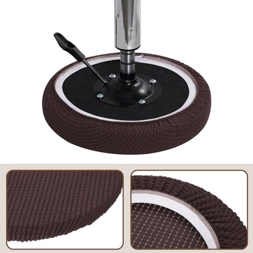 Uxcell Round Bar Stool Covers 2 Pack, Round Chair Covers with Elastic Bands Dia.11-14" - Image 3