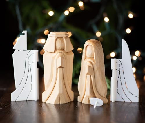 Nativity Set Wood Carving Stencil Template, Wood Carving Pattern with Joseph Mary Jesus | 3D Printed
