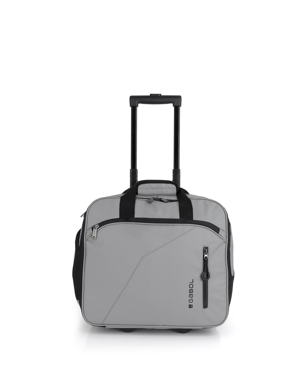 Gabol - Maletín con Ruedas y Funda para Portátil 15,6” Canada 40x36x19 cm - Equipaje de Cabina Ligero 1,85 kg con Capacidad 22L - Diseño Español en Poliéster Resinado - Gris
