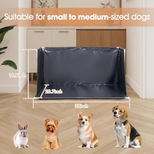 Image of Dog Pee Pad Holder with High Walls, Portable Dog Litter Box for Inside Potty, Splash-Proof Pee Shield Pad Holder Tray for Puppies Small and Medium Dogs