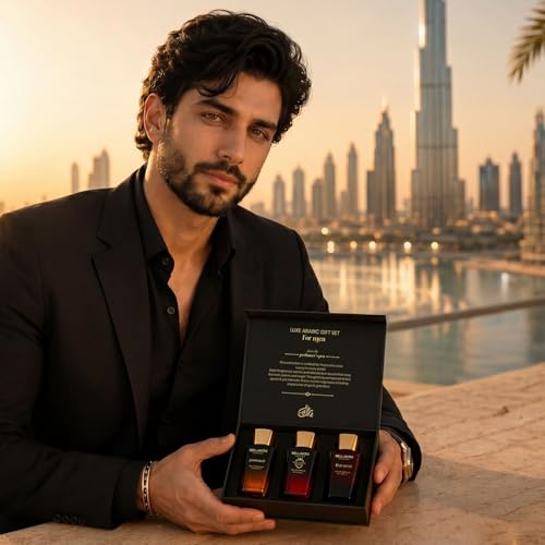 Image of BELLAVITA Luxury Arabic Gift Set | Dubai Crafted | Perfume for Man | Gift For Man | 3 x 20ml | | Long Lasting EDP | 25% Oil Concentration | Oud, Saffron, Patchouli | Premium Long Lasting Perfume