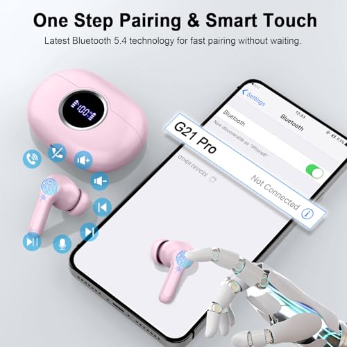 Image of Bluetooth 5.4 Earbuds, 2026 Wireless Headphones 3D-Stereo Deep Bass Ear Bud, 4 ENC Noise Cancelling Mic, 40+Hrs USB-C Earphones, IP-X7 Waterproof Headset Sport Gym Workout for Laptop Pad Android iOS