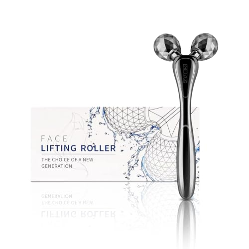 3D Facial Massager Rollers Facial Lifting Massager, Skin Care Face Massager Firming Tools for Body Relaxation Massage, Kneading, Body Slimming and V-Shaped Face Lift, Anti-Wrinkle (Gun Grey)