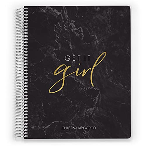 Custom Cover 1 Page Per Day Planner, 6 Month length, Get It Girl, 6 x 8 inch, by PurpleTrail