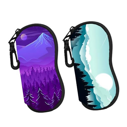 Image of Sunglass Case Soft Glasses Case 2 Pack Eyeglass Case With Hook Sunglass Organizer For Women