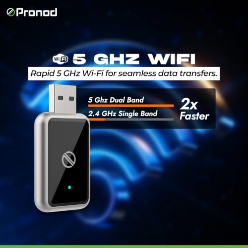 Image of PRONOD Wireless CarPlay & Android Auto Adapter | Convert Factory Wired CarPlay to Wireless | Fast Bluetooth & 5GHz WiFi | Auto Reconnect | USB & Type-C | Plug & Play | Compatible with iPhone iOS