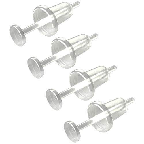 4pc 20g Stud Earrings Cartilage Piercing Flexible Bioflex Clear Ear Lobe Push-Fit Retainers Invisible Jewelry