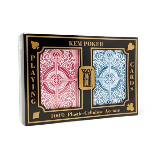 KEM Arrow Red and Blue Bridge Size Jumbo Index Playing Cards Height: 3.63" , Width: 2.38", Depth: 0.69 - Thumbnail 4