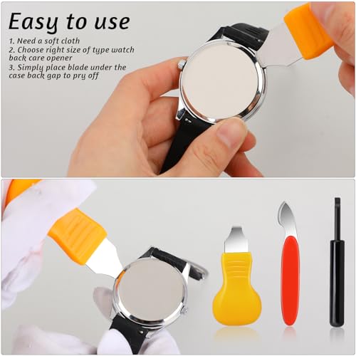 Mozeat Lens 569495_1_JX0V48FN 3 Pcs Watch Back Removal Tool Pry Watch Back Case Opener Watch Battery Replacement Repair Tool Kit thumb #5