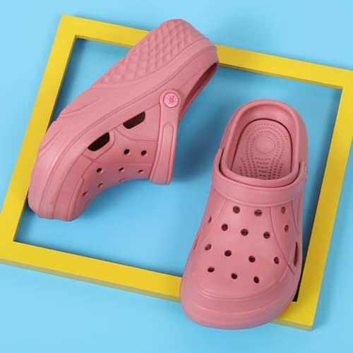 Image of FLIOZY Women's Gardener Platform Clogs Slippers Hight Heels Mules Clog Wedge Sandals Outdoor Beach Shoes