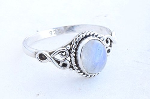 Rainbow Moonstone Ring 925 Sterling Silver Statement Ring For Women - Size 10 - Stone Gemstone Christmas Gifts Ring Jewelry