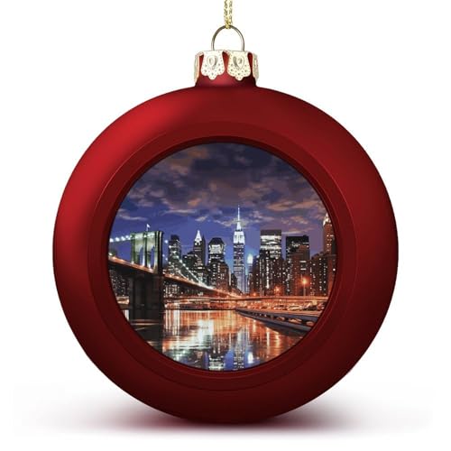 Boules de Noël New York Night incassables pour sapin sans risque