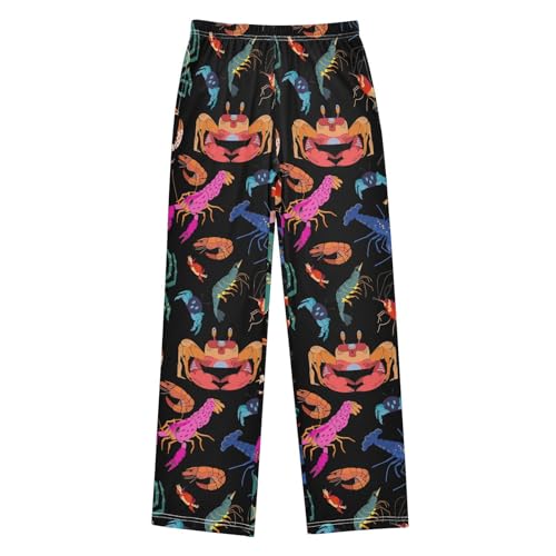 ZZKKO Crab Shrimp Lobster Crayfish Boys Pants for Kids Jogger Pants with Pockets S-XL