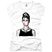Damen T-Shirt mit Aufdruck. T Shirt mit Audrey Motiv. Shirt aus Baumwolle. (M, Weiß)