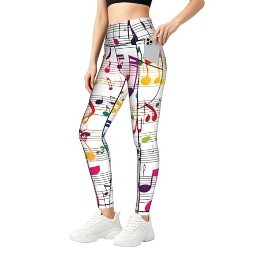 Pantalon de yoga pour femme imprimé avec poches et collants course