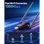 Wireless USB WiFi Adapter for PC - Nineplus 1300Mbps Dual 5Dbi Antennas 5G/2.4G WiFi Adapter for Desktop PC Laptop Windows11/10/8/7/Vista/XP, Wireless Adapter for Desktop Computer Network Adapters - Image 2