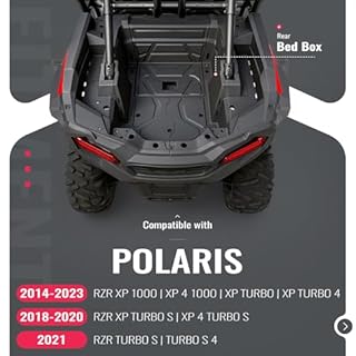 TEBEDI Black Rear Bed Box Left and Right Side Compatible with 2014-2023 Polaris RZR XP 1000/4 1000/Turbo 4 S Replacement for 5454271 5454270 Textured Plastic