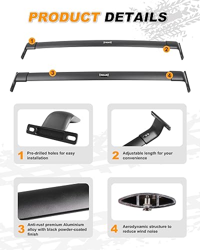 Image of Roof Rack Cross Bars Fit for Cadillac XT4 2019-2025 Crossbars Rooftop Luggage Rack