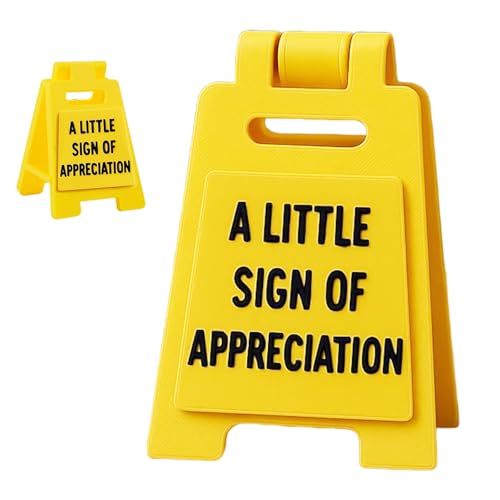 AIKOBAA Mini A Little Sign of Appreciation Desk Token | Small Yellow Thank You Sign for Colleagues Teachers & Friends | 5.5x3.7cm Novelty Appreciation Gift (Yellow)