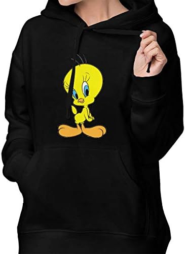 Womens Winter Hoodies Tweety Bird Cotton Hooded Coat Jacket Pullover Sweatshirt Outwear Long Sleeve