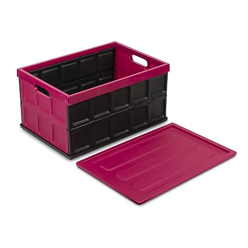 Conteneur empilable avec couvercle Glad violet pour rangement - 8