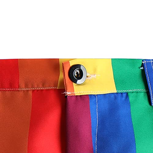 Finelylove Rainbow Pants for Men Flat Front Twill Dress Pants Slim Fit Stretch Casual Chino Pants Stripe Pride Pants3