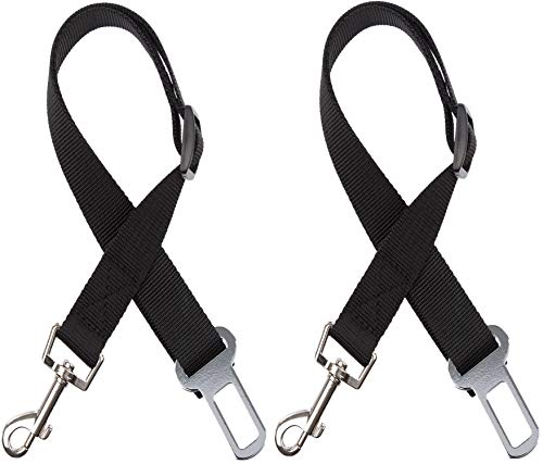 Panzo Products Lot de 2 Ceintures de sécurité universelles pour Animal Domestique Sécurité pour Harnais réglable en Nylon - Clip Durable pour Laisse de Voiture