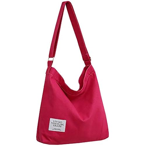 Covelin Women's Retro Large Size Canvas Shoulder Bag Hobo Crossbody Handbag Casual Tote