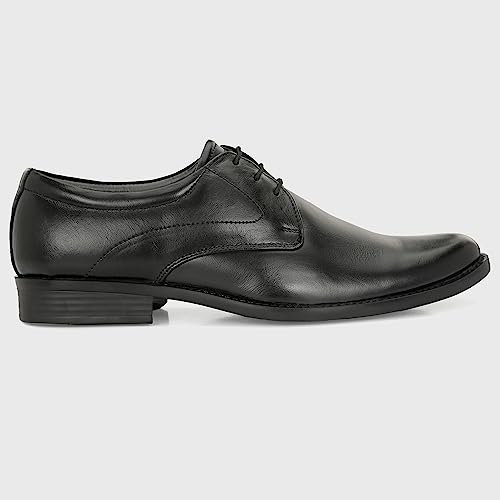 Image of Blue Leather by Centrino Genuine Leather Lace-up Men's Formal Shoe | Stylish with Soft Cushioned Insole | Trendy Lace-Up Design | Durable Leather with Anti-Skid Sole | Perfect for Formal Wear (3901)