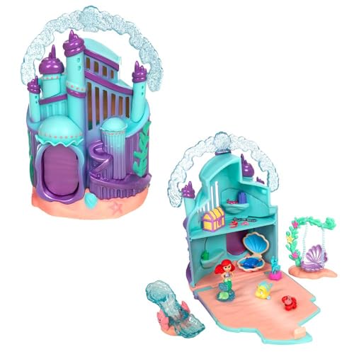 Disney Store Official Princess Micro Toy Set The Little Mermaid Set Includes Micro Figures of Ariel Flounder Sebastian & her Palace Portable Playset Perfect for Fans of Disney Princesses