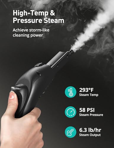 Image of Carpet Steam Cleaner for Home, 293F 58 PSI Powerful Multipurpose Handheld Steam Mop, 21 Attachments, 50Oz Capacity, Heavy Duty Steamer for Carpets, Floors, Cars, Tiles, Crack Cleaning, Turquoise