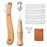 Tuwonwa 2 PCS Bäckermesser, 20 Ersatzklingen, Teigmesser zum Brot Einschneiden, Broteinschneidemesser für Baguette & Sauerteig, Brotmesser Backen Zubehör, Brotritzer für Kreative Brotteig Muster