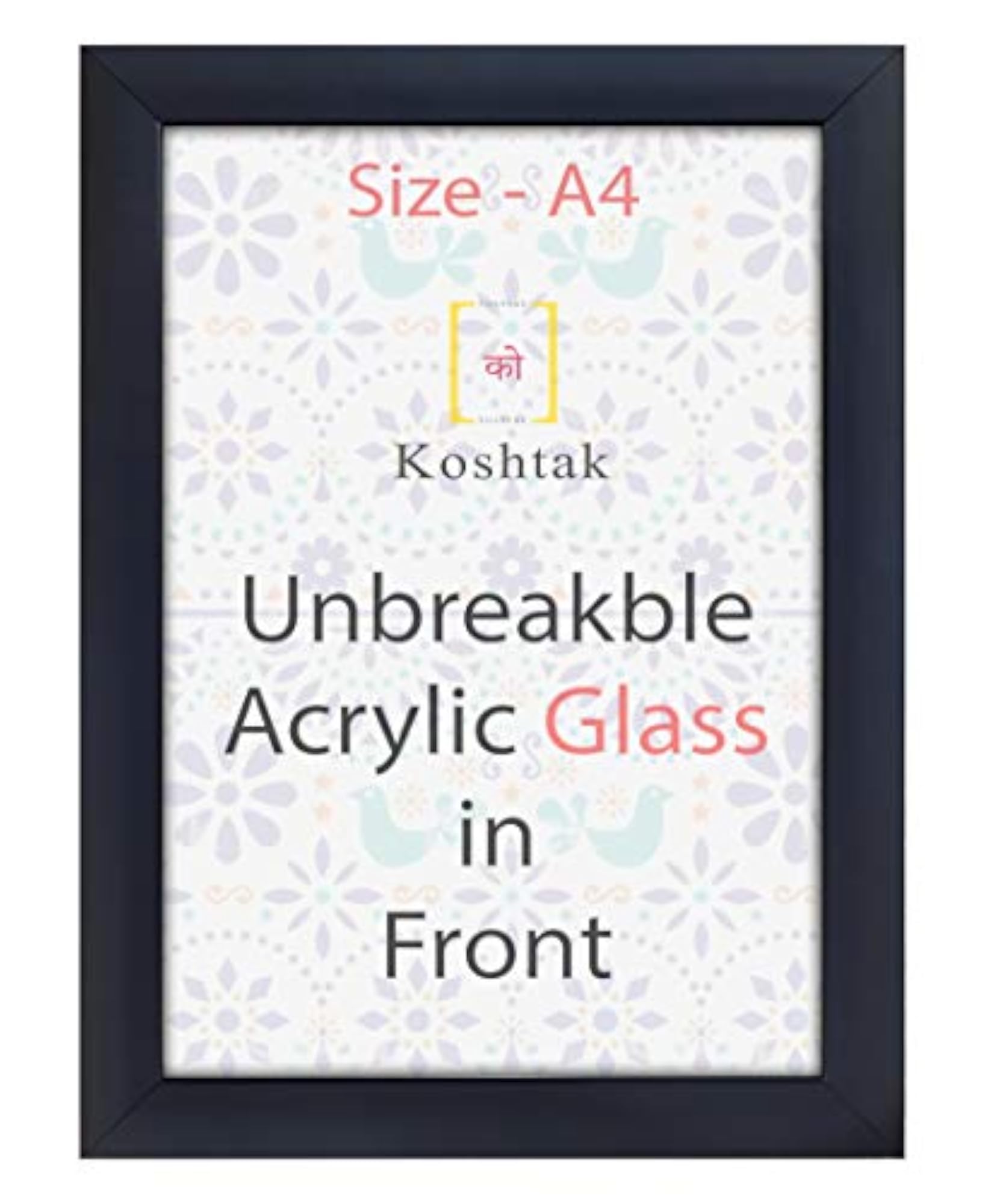 A4 Size Black Photo Frame, Wall Hanging Decor
