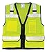 Kishigo Men's High Visibility Reflective Economy Surveyors Vest S5008Z, Zipper Closure, Polyester, ANSI 107 Type R/Class 2, Multiple Pockets for Tools and Equipment Storage, Outdoor (Lime, L)