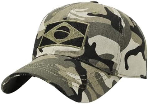 Boné Tático Militar com Bandeira Brasil, Ajustável, Ripstop, Prot...