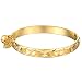 UM Jewelry Gold Plated New Born Baby Charm Bracelets for Girls and Boys with Heart Leaf,Bell 4.33"