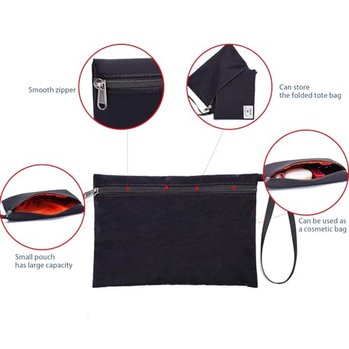 Image of ETidy Large Capacity Foldable Tote Bag With Zipper | Water-resistant, Lightweight, Sandproof, Beach Bag, Gym Bag, Travel Shopping Bag