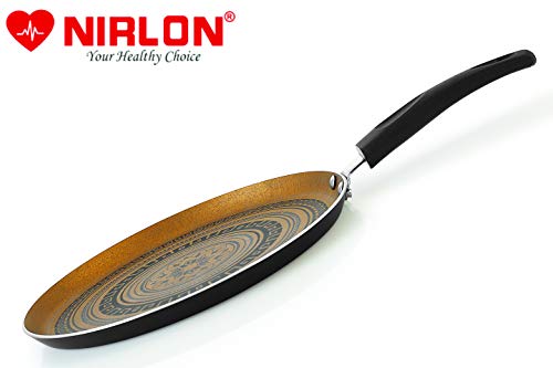 Image of Nirlon Mandala Non Induction Base Non Stick Aluminium 2 Piece Pots and Pan Set [Flat Dosa Tawa 26cm + Deep Kadhai 22cm - 1.8 Liter]