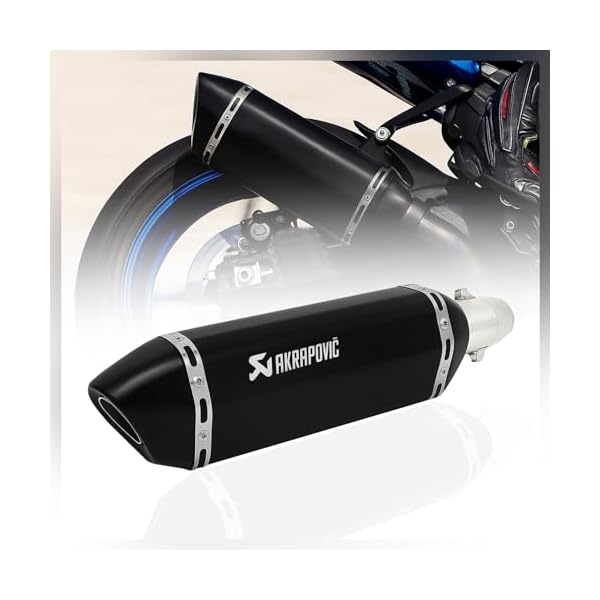 Vagary New Akraphovic Exhaust/Silencer Wtih Inbilt DB Killer for KTM, Kawasaki, Honda,TVS, Bajaj & Universal for bikes (BLACK)