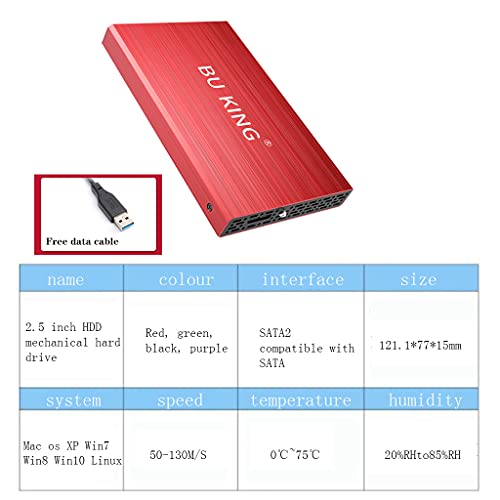 BU KING USB 3.0 externe harde schijf 500G HD harde schijf 2.5" extern opslagapparaat Flash Drive PS4 TV zwart - Image 6