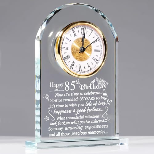 Ornalrist Happy 85th Birthday Quartz Clock Plaque Gifts for Women Men, 85 Years Old Birthday...