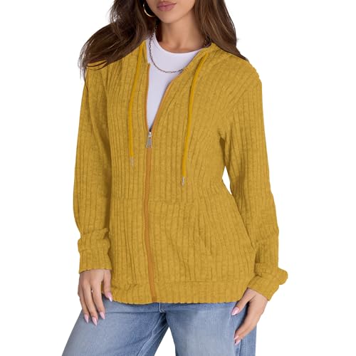Image of Witsmile Zip Up Hoodie Women Oversized Sweatshirt Long Sleeve 2026 Fall Outfit Lightweight Jackets Workout Clothes