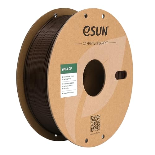 eSUN Kohlefaser Gefüllt PLA Filament 1.75mm PLA-CF Carbon Fiber Filled PLA Filament Maßgenauigkeit +/- 0.03mm 1KG Spule (2.2 LBS) 3D Druck Materialien für FDM 3D Drucker Rot