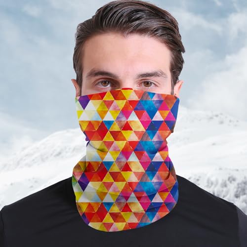 Geometric Pattern Neck Gaiter Versatile Face Cover for Outdoor Activities