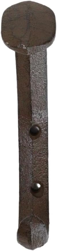 Miniatura 6 de Ebros Gift Paquete de 2 ganchos de pared de hierro fundido, rústico, occidental, largo, resistente, para ferrocarril, sombreros, correas, mochilas,