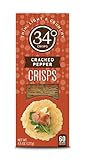 34 Degrees Crisps | Cracked Pepper Crisps | Thin, Light & Crunchy Cracked Pepper Crisps, 3 Pack (4.5oz each)